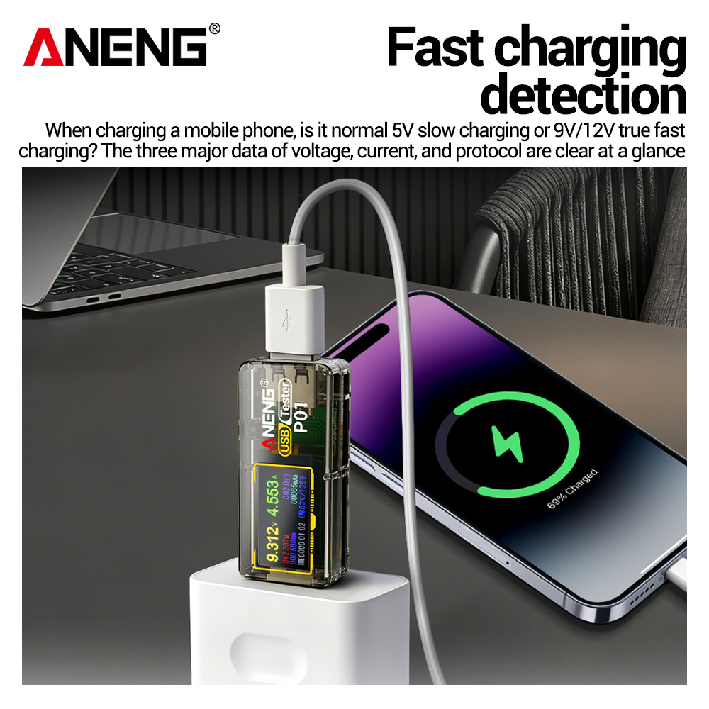 ANENG P01: Testador USB, voltí - Co Detector Plug avaliação e preço