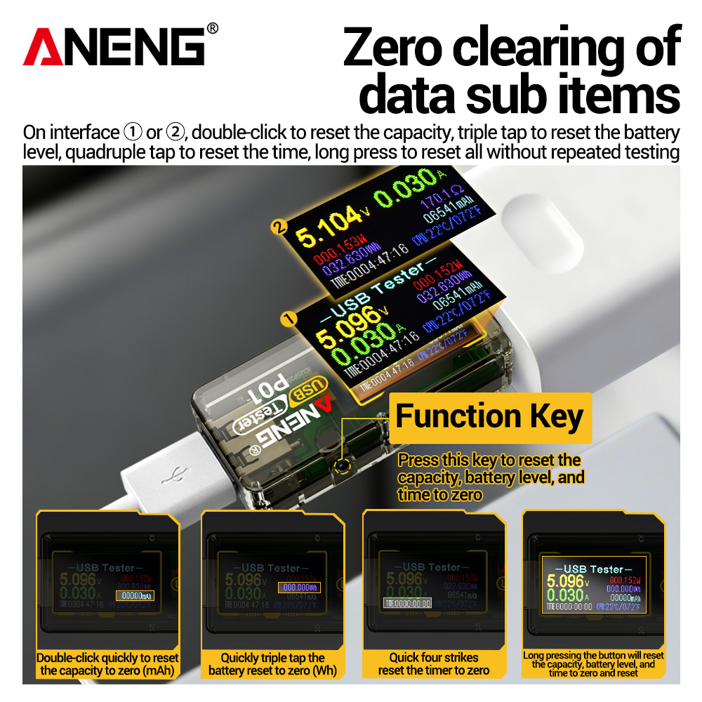 ANENG P01: Testador USB, voltí - Co Detector Plug avaliação e preço